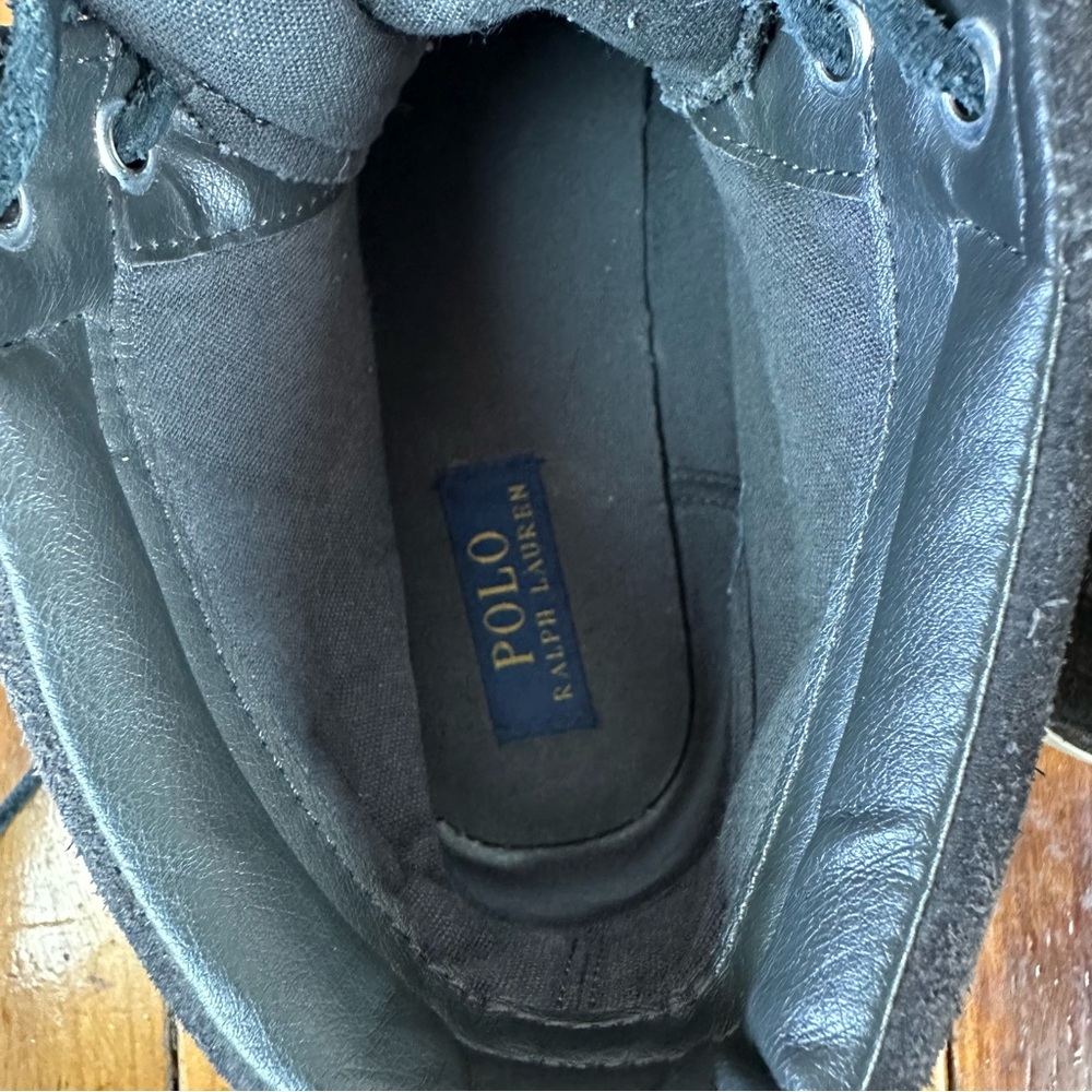 Polo Ralph Lauren PRL Tavis Black Suede High Top Sneakers 10.5D - Picture 10 of 10